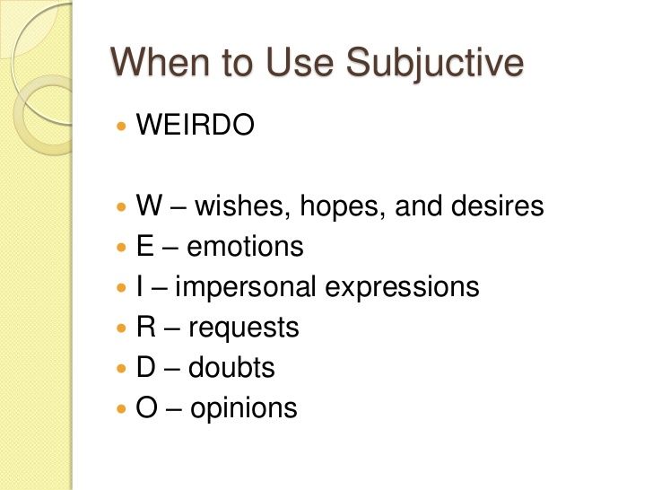 weirdo subjonctive acronym