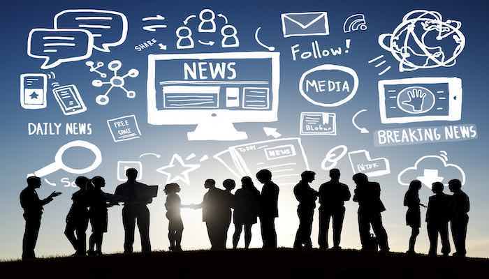 News Breaking News Daily News Follow Media Searching Concept French news vocabulary