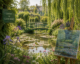 Monet’s garden in Giverny illustrating French art, history and culture